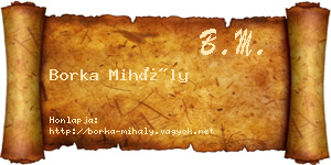 Borka Mihály névjegykártya
