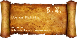 Borka Mihály névjegykártya