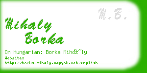 mihaly borka business card